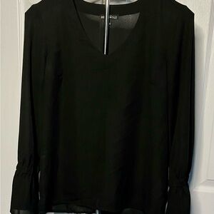 J. Crew Black V-Neck Blouse